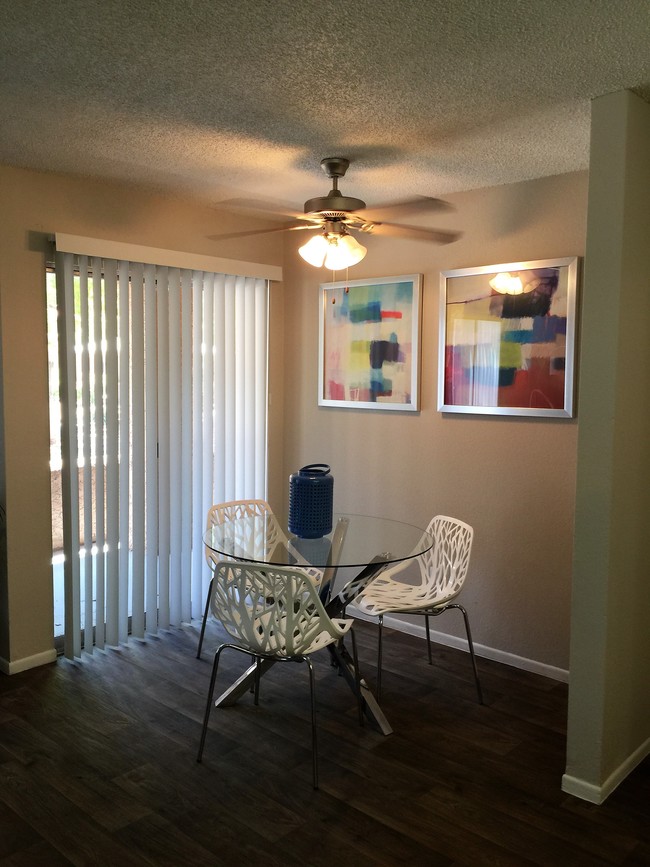 Dining area near patio